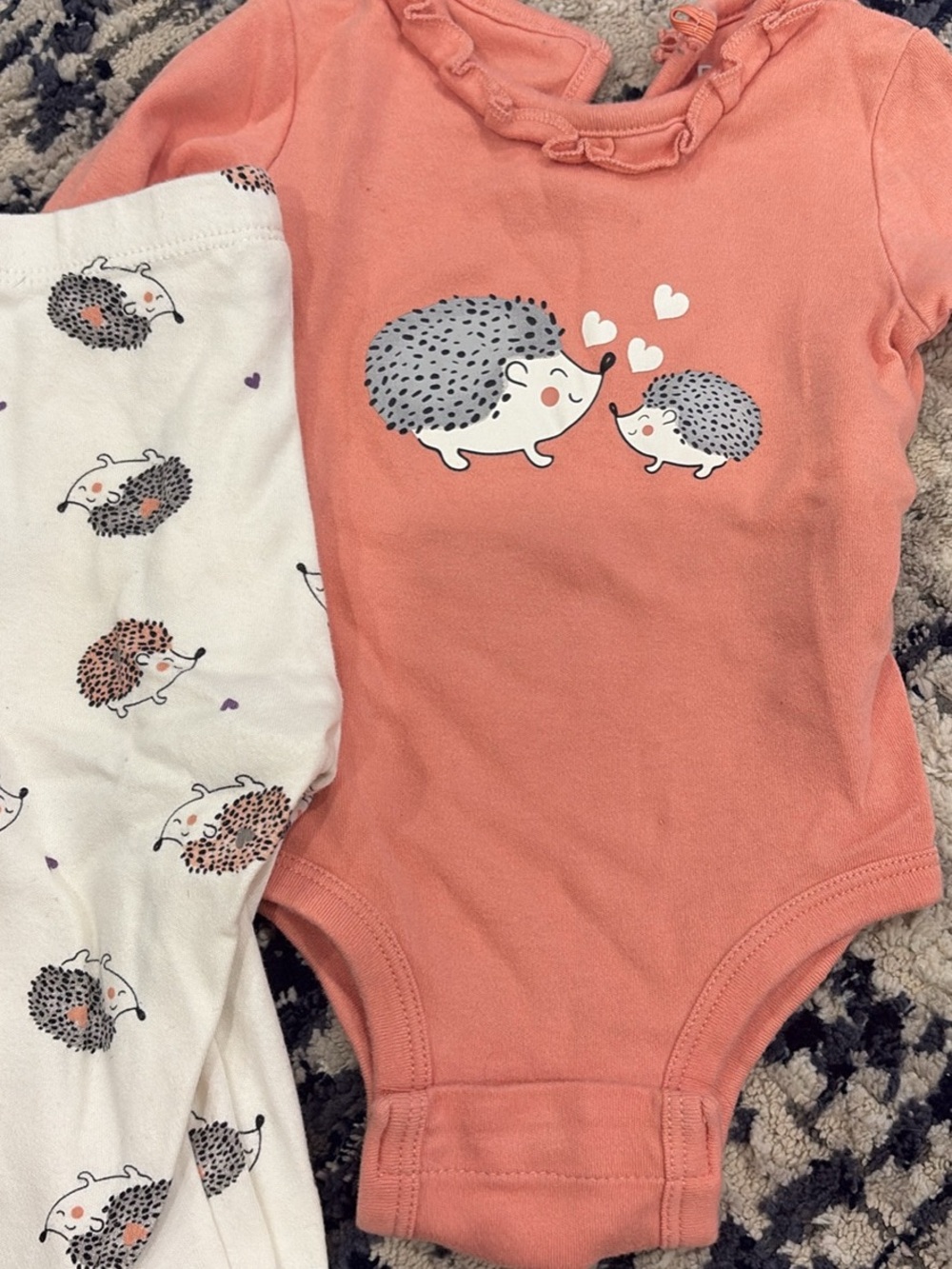 Pekkle Coral Hedgehog Baby One-Piece